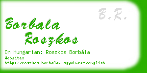 borbala roszkos business card